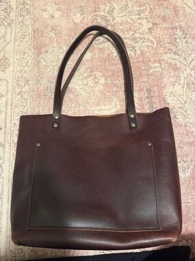 Portland Leather Classic Brown Leather Tote Shoulder Bag - Women